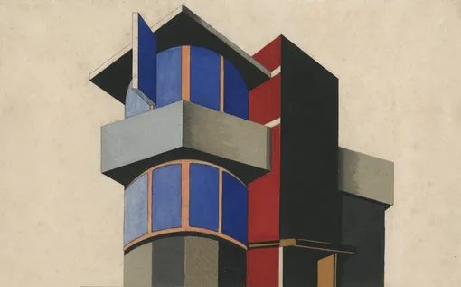 Вера Колпакова, «Цветовое решение архитектурного объема», 1928, Мастерская Густава Клуциса