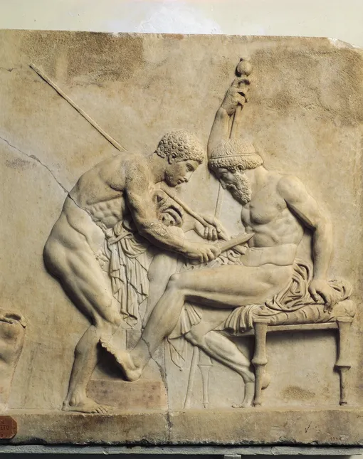 Древний Рим, I век н. э. Рельеф с изображением Телефа, перенесшего операцию.