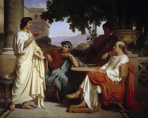 Вергилий, Гораций и Варий в доме Мецены, Шарль Франсуа Жалабер, 1846 год