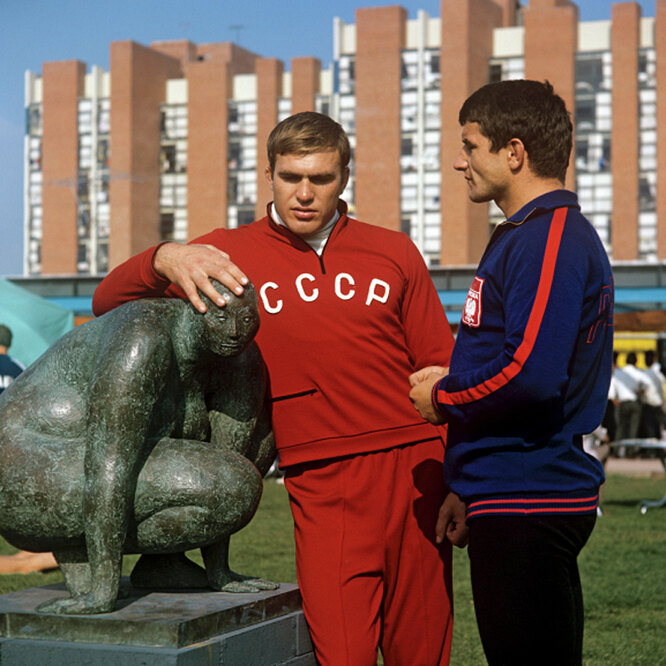 Борец Василий Меркулов на Олимпийских играх в Мехико, 1968 год.