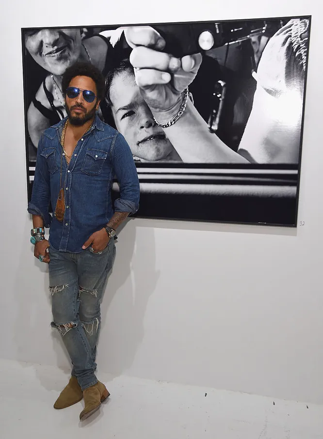 На открытии фотовыставки Lenny Kravitz FLASH