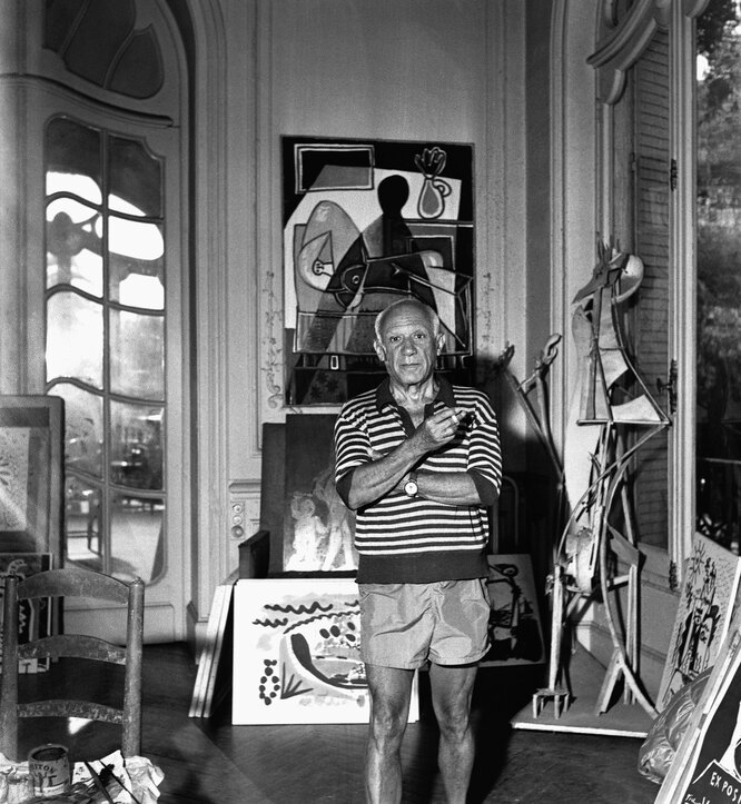 Пикассо в Каннах, 1955