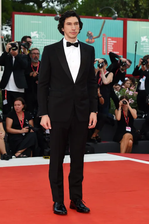 VENICE, ITALY — AUGUST 29: Actor Adam Driver walks the red carpet ahead of the «Marriage Story» screening during during the 76th Venice Film Festival at Sala Grande on August 29, 2019 in Venice, Italy. (Photo by