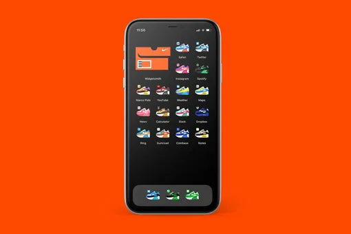С помощью специального приложения все иконки на экране айфона можно заменить на кроссовки Nike