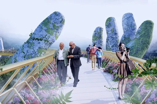 Во Вьетнаме возвели мост на двух гигантских ладонях