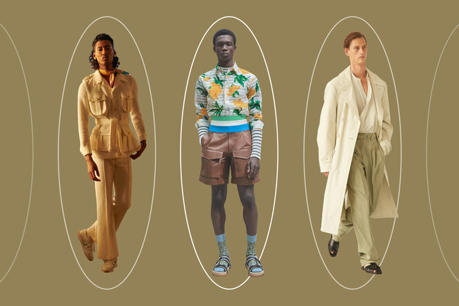 Тропики, сафари-куртки и сплошной серый: главные тенденции мужской моды сезона весна–лето 2021