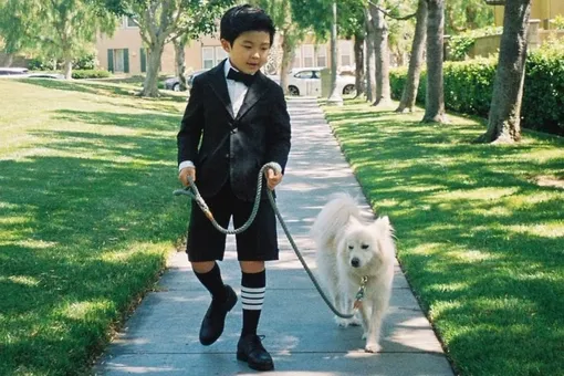 Юный актер Алан Ким сначала выгулял собаку, а потом пришел на красную дорожку «Оскара»