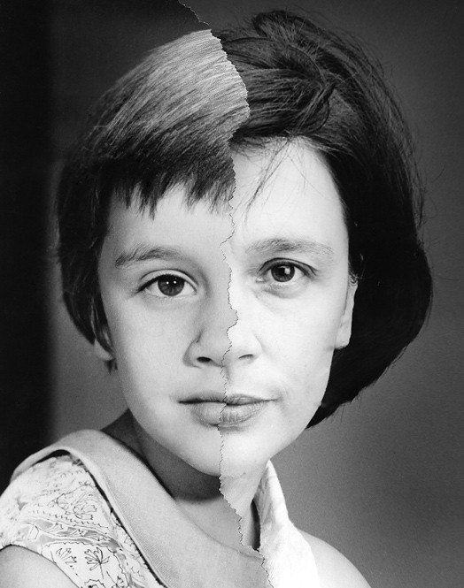 Кристин, 6 лет (1956 г.) и 41 год (1991 г.)