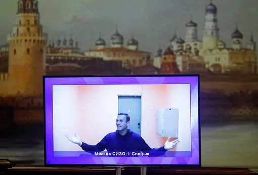 Трансляция время судебного заседания по рассмотрению апелляции на арест Алексея Навального, Москва, Россия, 28 января 2021 года