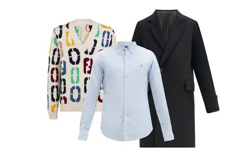 Пальто Wooyoungmi, €917; джемпер Fendi, 72 000 руб. ; рубашка Polo Ralph Lauren, €89