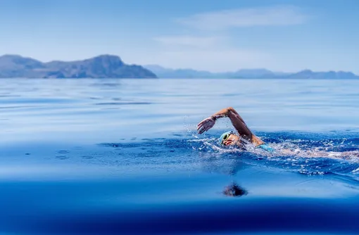 Spain Nathalie Pohl Menorca Channel RecordIn this image released on Thursday, June 10th 2021, Nathalie Pohl swims the Menorca Channel. Pohl's time of 9h50s was an hour faster than the previous record holder and only 26 minutes slower than the fastest man. HANDOUT IMAGE — please refer to special instructions. (