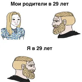 Я в 29 лет vs. Мои родители в 29 лет: в соцсетях появился новый жизненный мем о разнице поколений