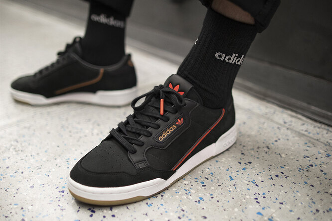 Adidas continental 80 orange stripe on sale