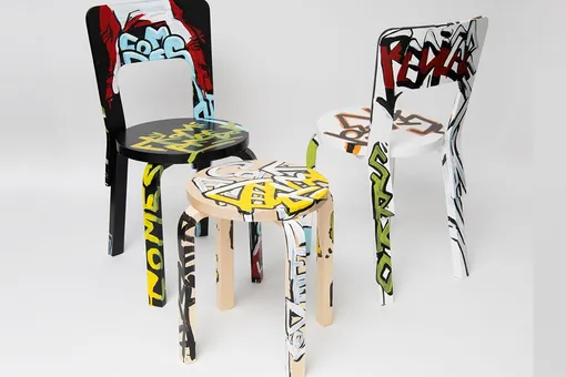 Comme des Garçons показали свои версии знаменитых стульев Алвара Аалто