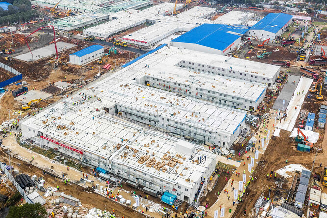 Фото: как выглядит больница для 1000 зараженных коронавирусом, которую построили в Китае всего за 10 дней Фото: как выглядит больница для 1000 зараженных коронавирусом, которую построили в Китае всего за 10 дней