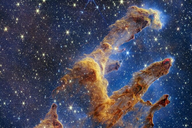 Фото дня: телескоп «Джеймс Уэбб» сфотографировал «Столпы Творения» — место образования миллионов звезд