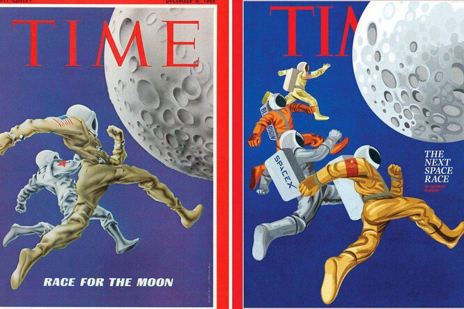 Журнал Time повторил обложку 1968 года с покорением Луны. Но в новой версии нет ни России, ни СССР