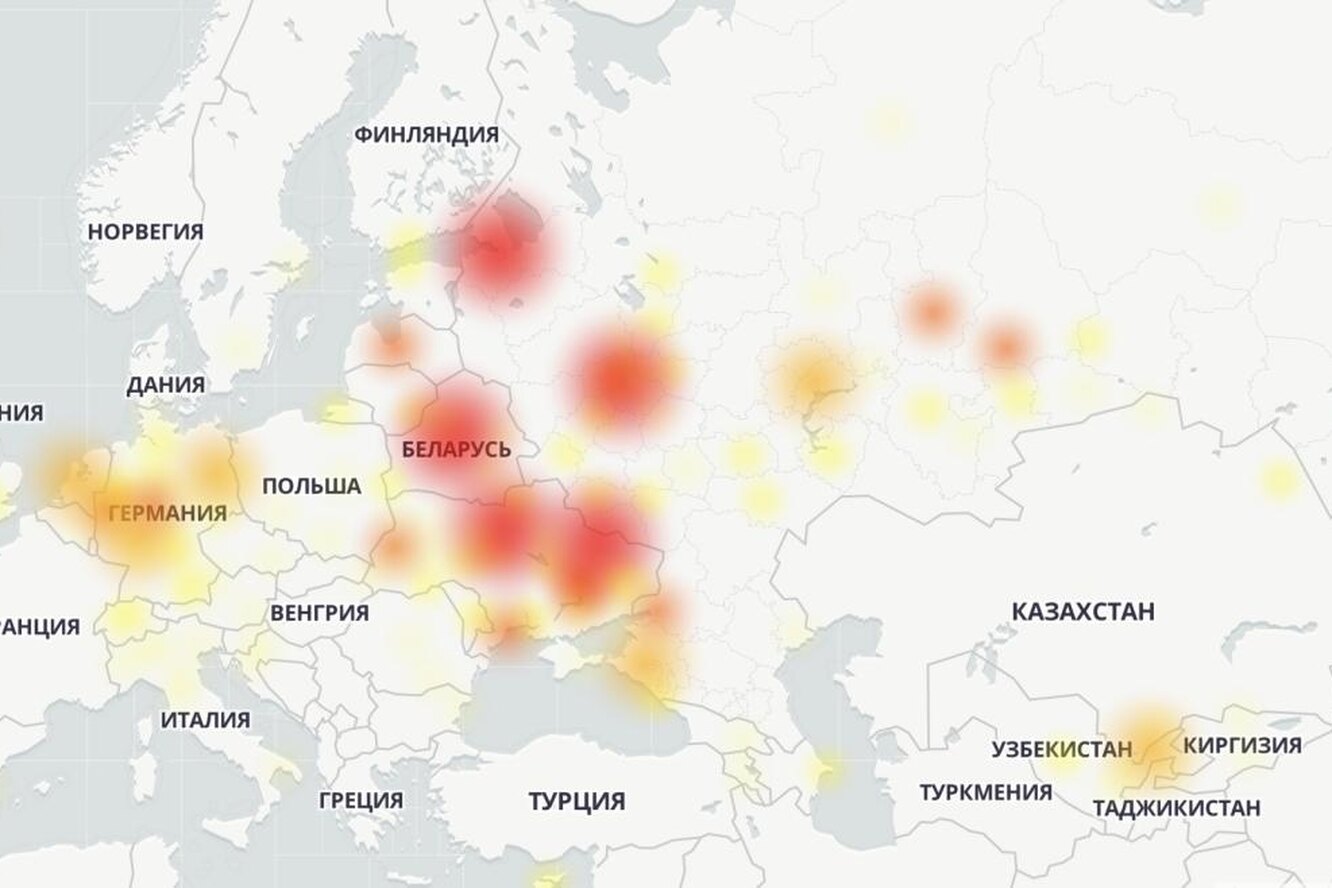 Карта сбоев ютуб сегодня