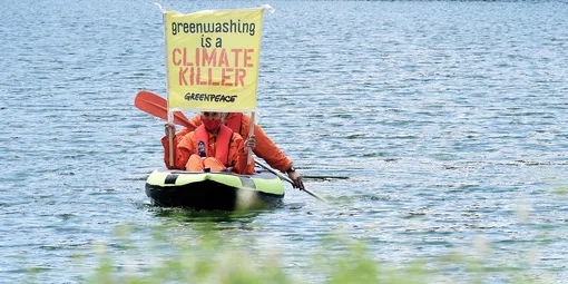 Забастовка активистов Greenpeace против гринвошинга