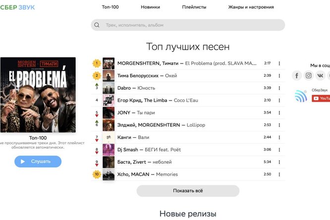 Сбербанк запустил стриминговый сервис «СберЗвук» Сбербанк запустил стриминговый сервис «СберЗвук»