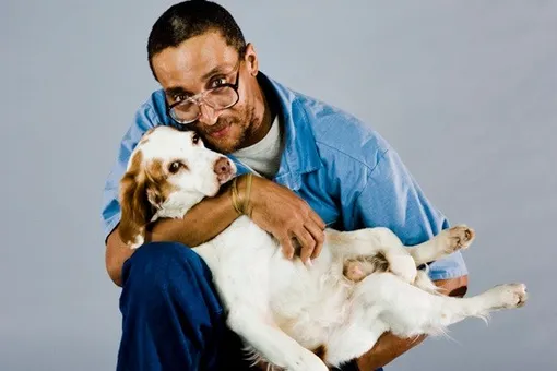 Фотоистория: портреты заключенных американской тюрьмы и трудных собак, которых им отдали на перевоспитание