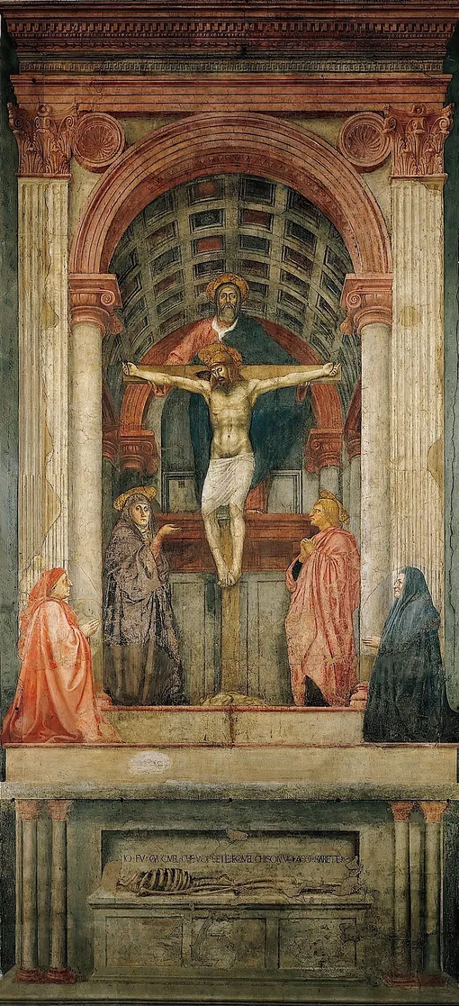 Мазаччо, Троица. 1425–1426. Церковь Санта-Мария-Новелла, Флоренция