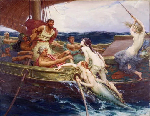 «Одиссей и сирены», Герберт Джеймс Дрейпер, 1909