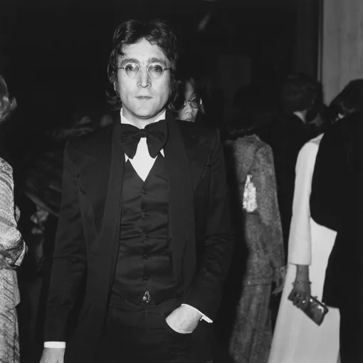 Singer, musician and songwriter John Lennon (1940 — 1980), a former member of British pop group The Beatles, attends the American Film Institute's tribute to James Cagney at the Century Plaza Hotel in Hollywood, 13th March 1974. (Photo by )