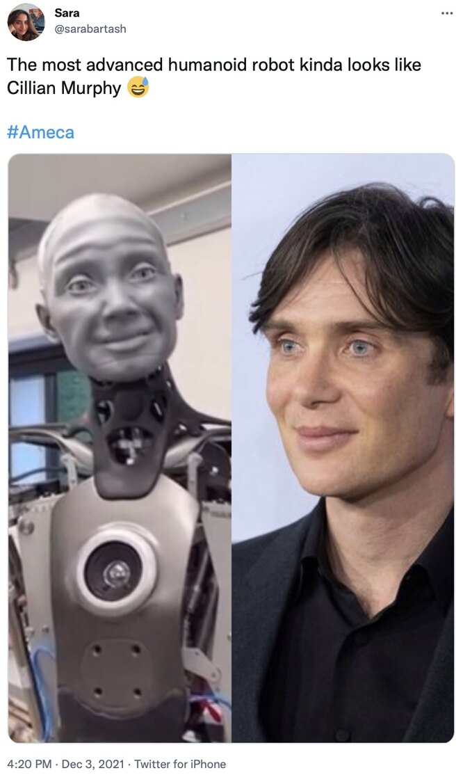 «Самый продвинутый робот-гуманоид выглядит как Киллиан Мерфи»