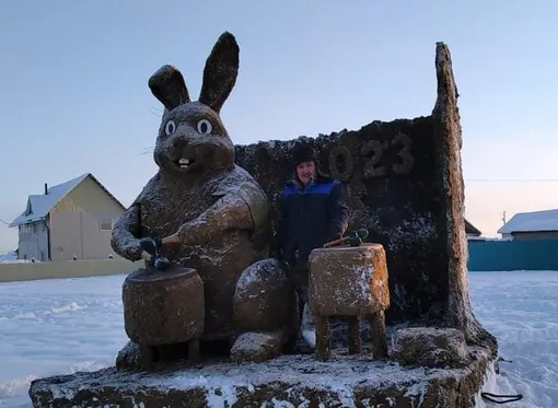 Заяц из навоза в Якутии