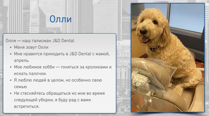 Автоматически переведенный текст с сайта J&D Dental